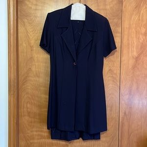 Dawn Joy dress with overcoat, navy blue, size 8, vintage, single button